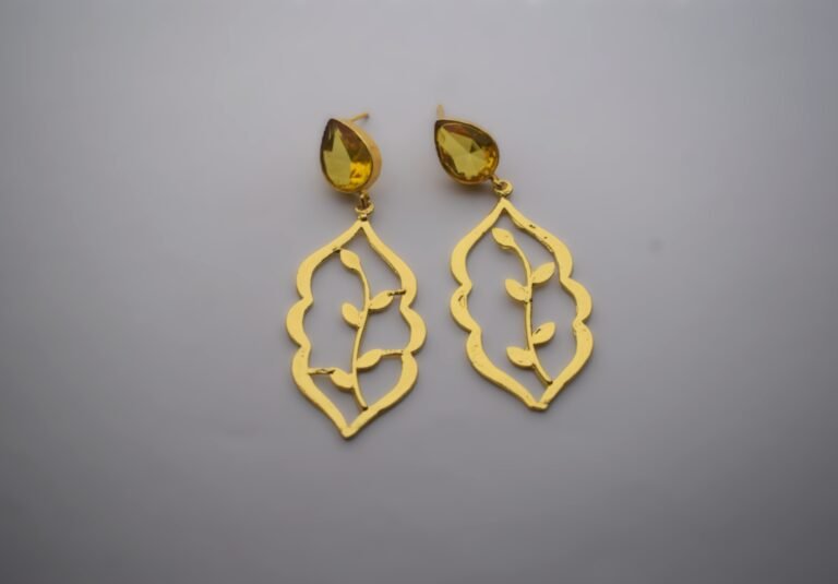 Golden Leaf Drop Earrings