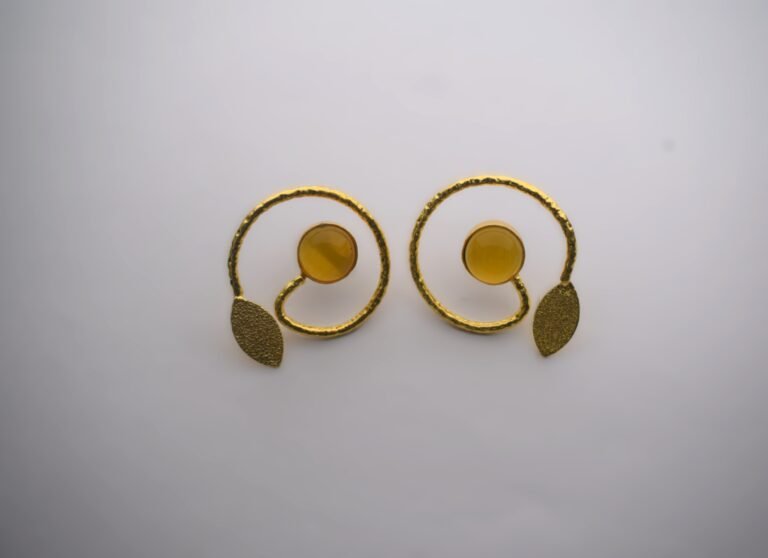 Handcrafted Terracotta Earrings – Tribal Design Golden Drop Earrings