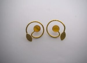 Handcrafted Terracotta Earrings – Tribal Design Golden Drop Earrings