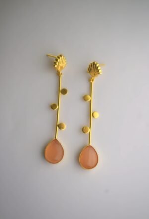 Mini Terracotta Stud Earrings – Colorful Hand-Painted Dots Golden Drop Earrings