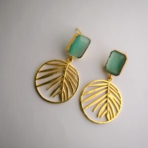 Multi-layered Beaded Earrings with Mirror Work Golden Drop Earrings