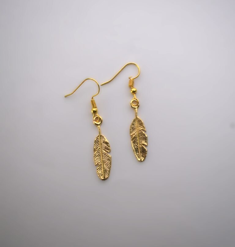 Golden Leaf Drop Earrings
