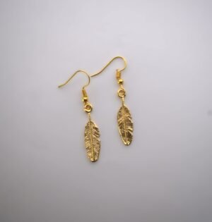 Golden Leaf Drop Earrings