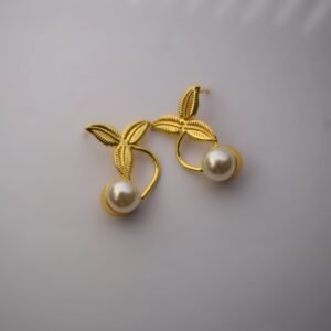Oxidized Silver Tribal Golden Drop Earrings
