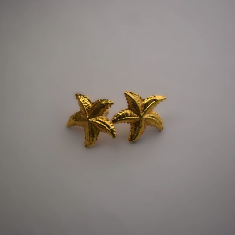 Golden Starfish Stud Earrings