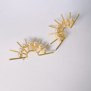 Golden Radiance Fan Earrings
