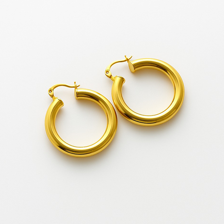 Gold Plated Stylish Hoops