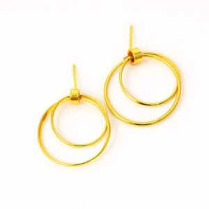 Gold plated Round Earrings